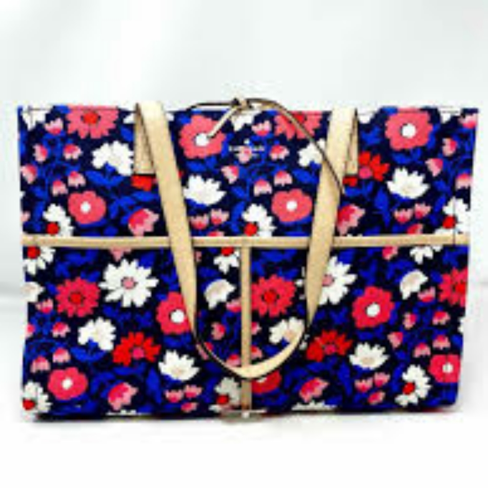 Kate Spade Blue/Pink Floral Tote